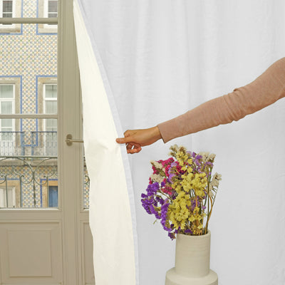 Bespoke white Linen curtain with cotton lining
