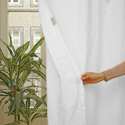 Custom made Linen curtain unlined white