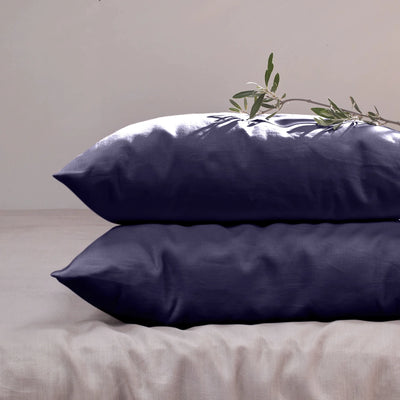 Housewife Linen Pillowcases night blue