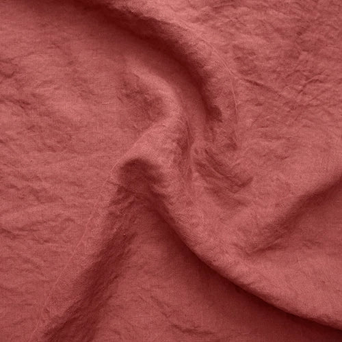 Linen colour brick red for bourdon edged curtain