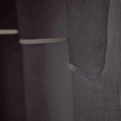 custom Bourdon Edge Linen Curtains in jet-black