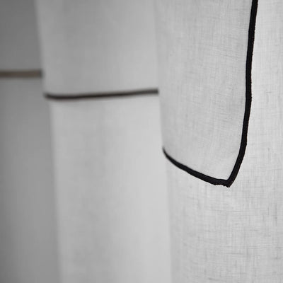 Bourdon Edge Linen Curtains Close up ligth grey