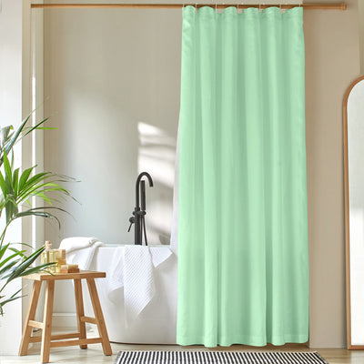 simple linen shower curtain mint green