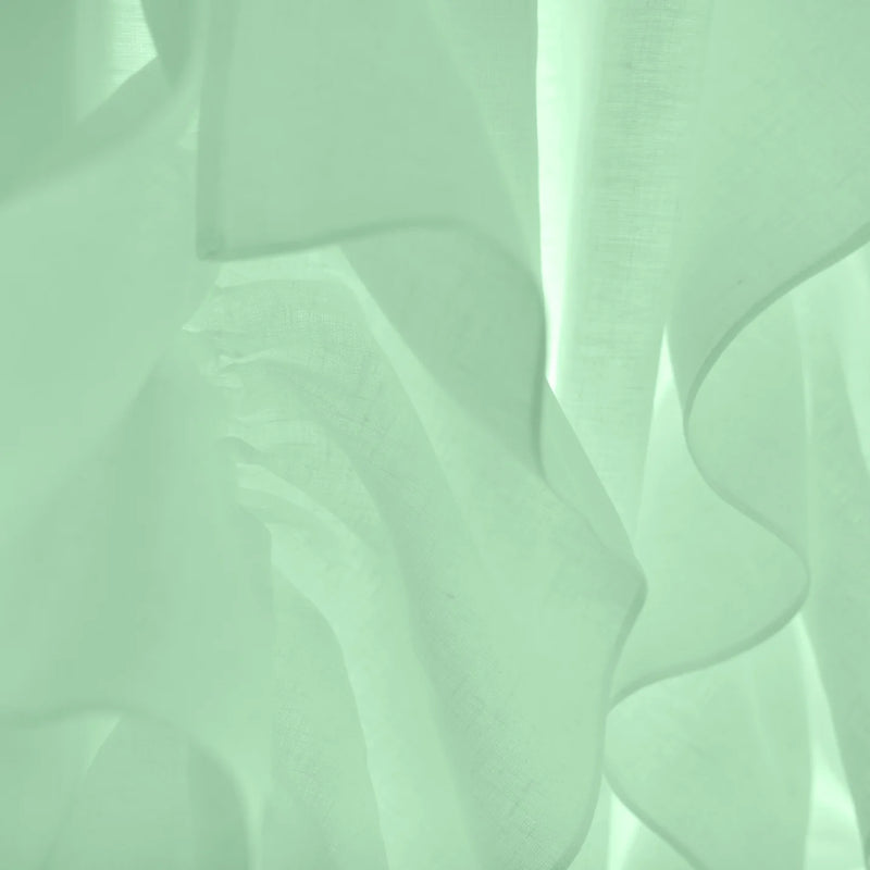 Custom ruffles on Linen curtain mint green