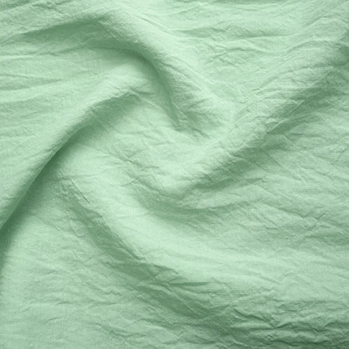 Linen colour mint green on bourdon edged curtain