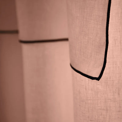 custom Bourdon Edge Linen Curtains in nude