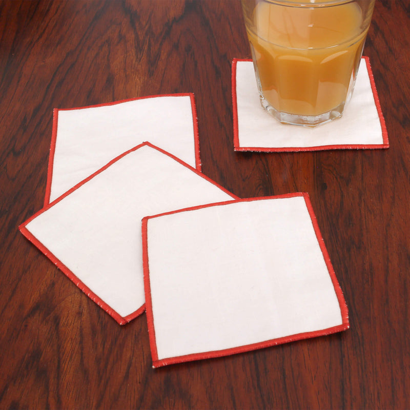 Set of 4 washed linen coasters