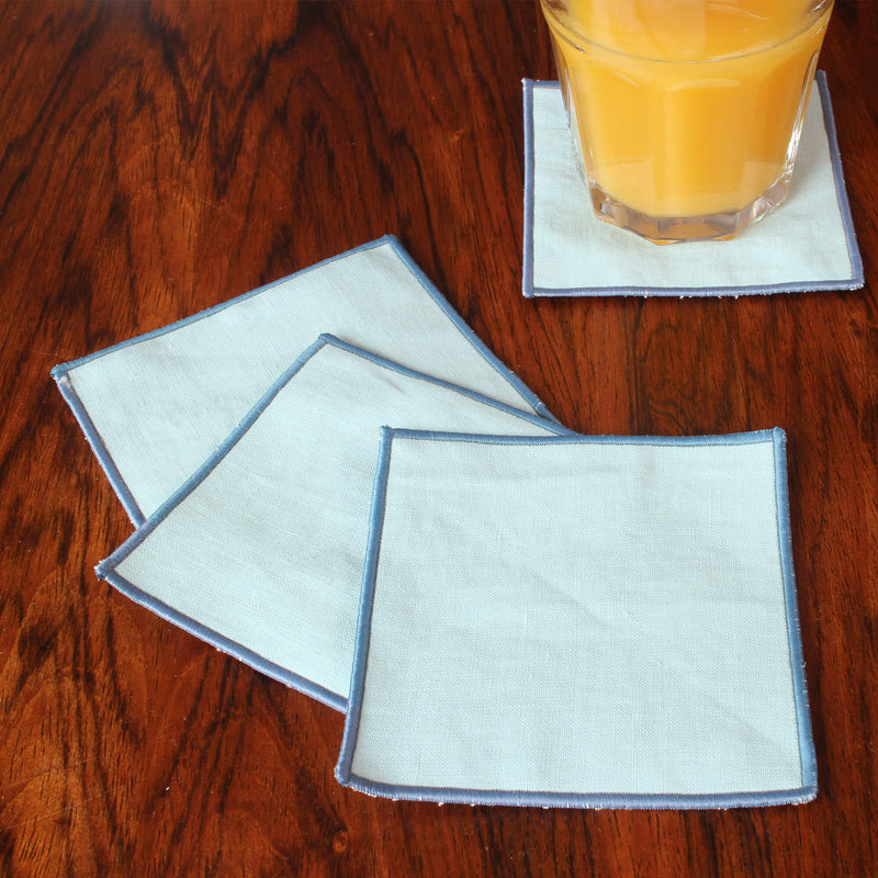 Set of 4 washed linen coasters