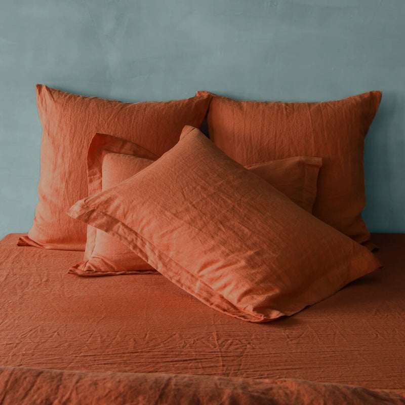 Flanged Linen Pillowcases 