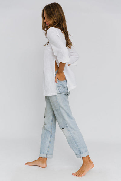 "Íris" linen tunic white 15
