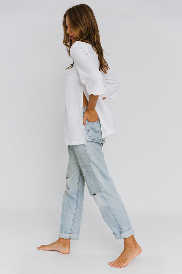 "Íris" linen tunic white 15