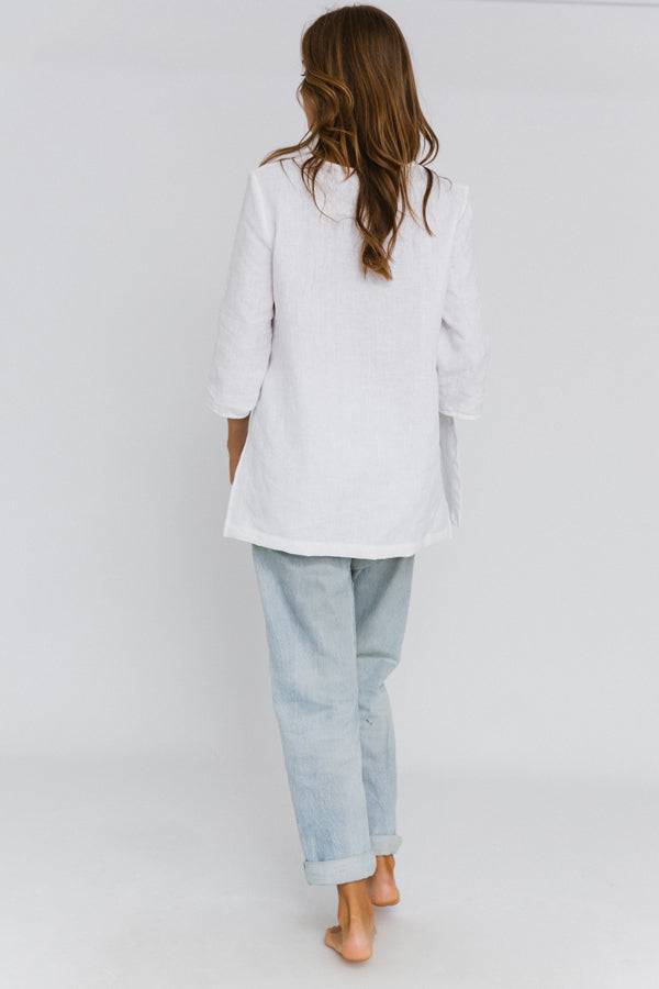 linen short tunic white "Íris" 15