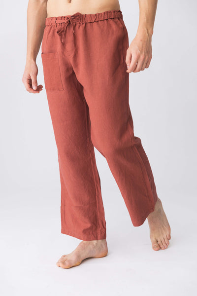  Men's linen pajama pants “Ronaldo” brick