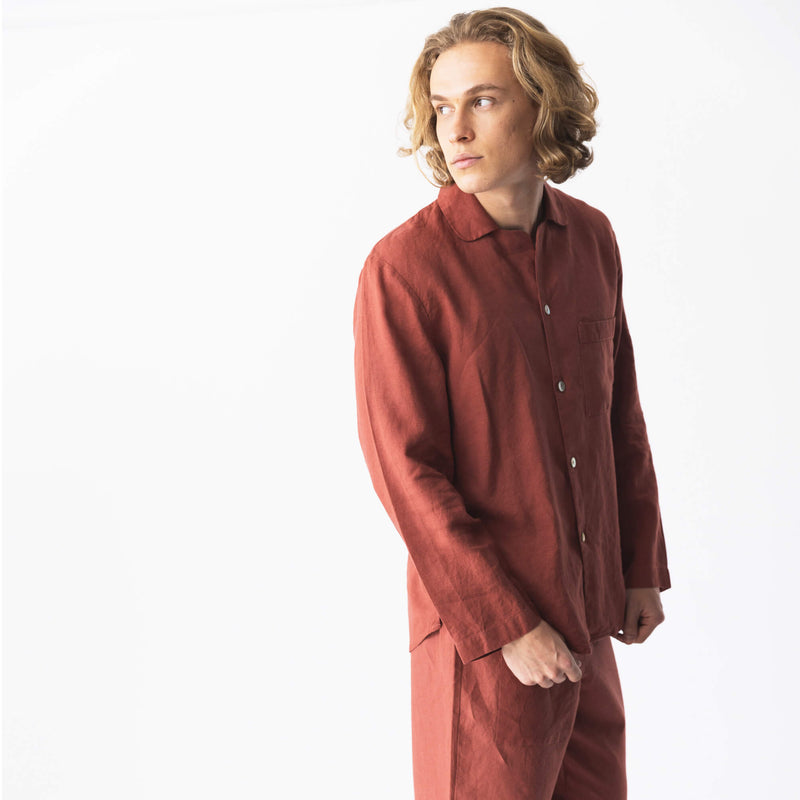 “Ronaldo” pajama jacket brick red11
