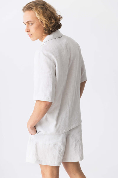 French linen pajamas "Emanuel" white
