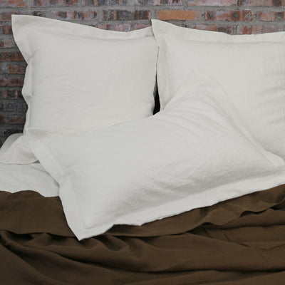 Flanged Linen Pillowcases #colour_ivory