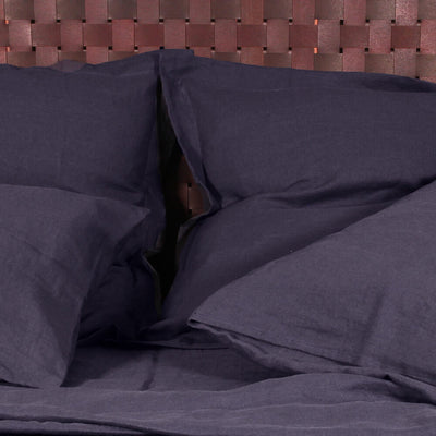 Flanged Linen Pillowcases #colour_night-blue