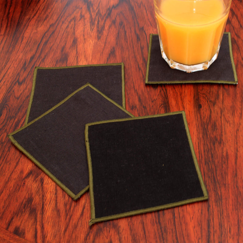 Set of 4 washed linen coasters