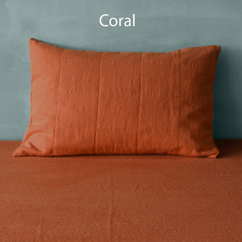 Quilted Linen Pillowcase 