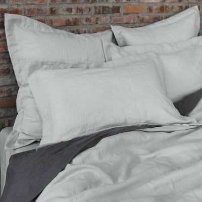 Flanged Linen Pillowcases #colour_stone-grey