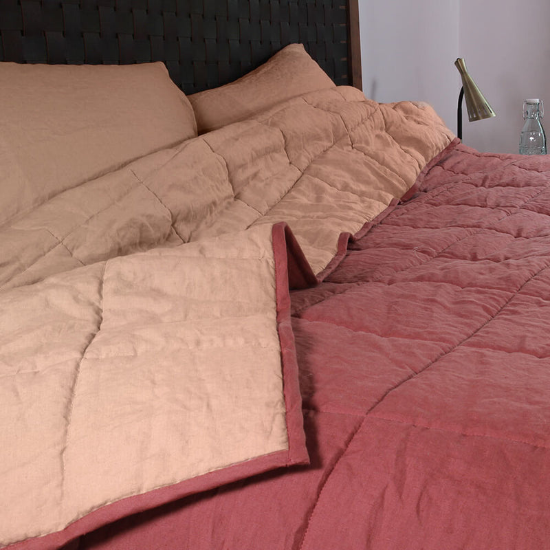 Linen Quilt With Wool Padding
