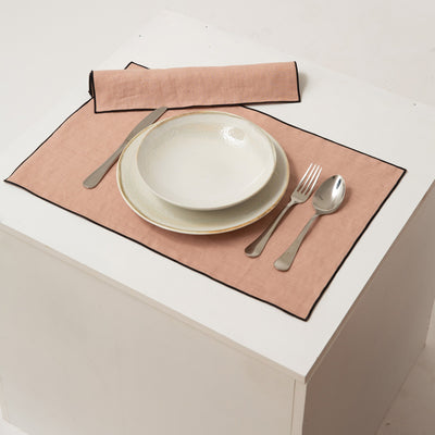Bourdon Edge Linen Placemats #colour_nude